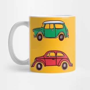 Morris Mini and Volkswagen Beetle by Pollux Mug